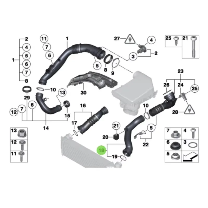 13717582314 3series F30 320iX 420i 120i 220i 530i Inflatable guide element