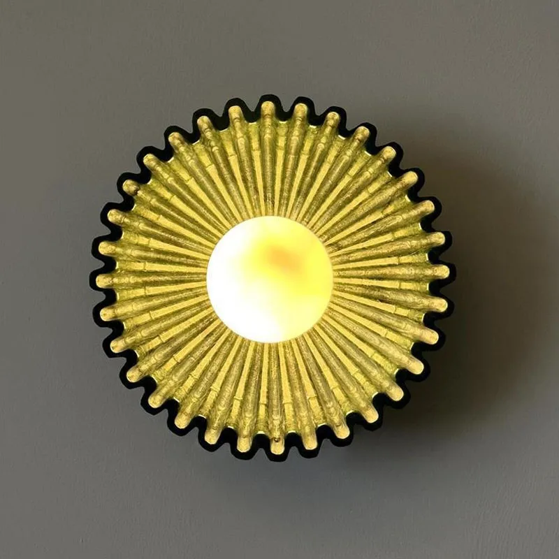Cream Style Ceramic Wall Lamp Sunflower Shaped Led Bedside Lamp Corridor Living Room Bedroom Background Decoration