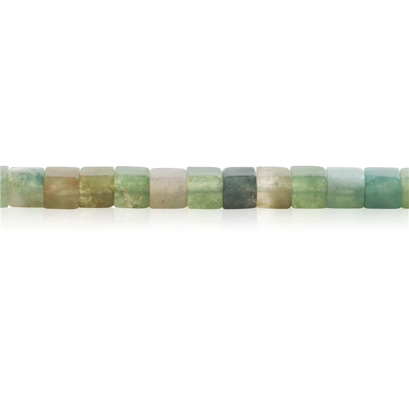 Natural Stone Opal Fluorite Agate Unakite Turquoise  Snowflake Picture Lemon Jade Cube Beads 4MM For Jewelry Making DIY Bracelet