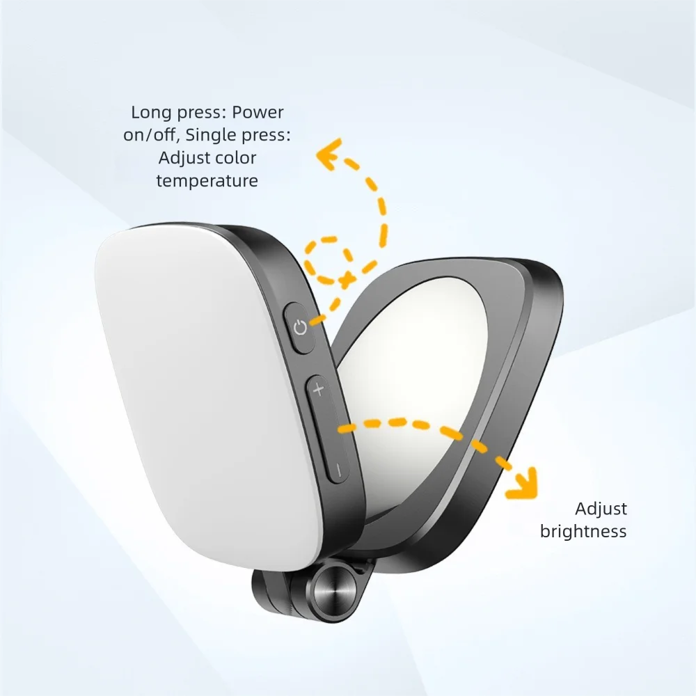 Stand Selfie Fill Light with Mirror Lightweight Magnetic Selfie Light Brightness Adjustable Rotatable Magnetic Photo Light