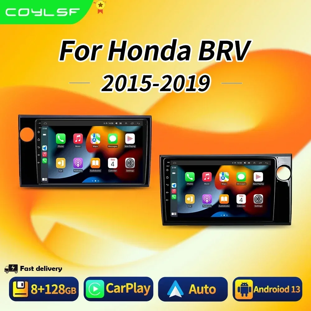 

For Honda BRV LHD RHD 2015 - 2019 Car Radio Multimedia Player Navigation GPS Android 13 Audio Carplay 9inch QLED Screen BT DVD