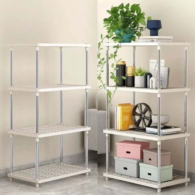 

2/3/4Layers Storage Rack Multi-functional Plastic Shelf Floor Standing Spice Organizer Kitchen Cabinet Laundry Living Room Shelf
