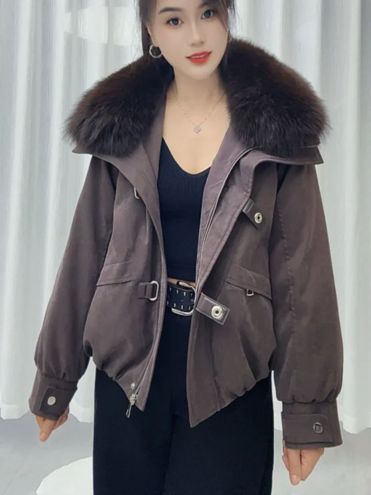 Women's Winter Down Jacket Cold Climate Puffer Jacket Winter Seasonal with Fur Women's Lightweight Warm Down Jacket for Workwear