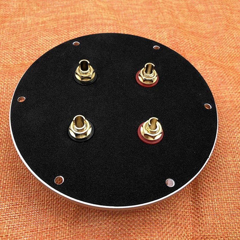 Hifi 4 Position Round Speaker Terminal Binding Post Aluminum Panel For Banana Connectors Board Circle Horn DIY Audio Accessories