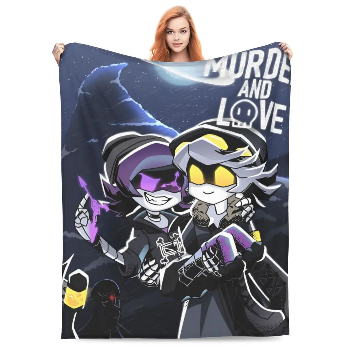 Robot Murder Drones V Uzi Blanket Picnic Flannel Throw Blanket For Couch Chair Warm Custom Quality Bedspread Gift