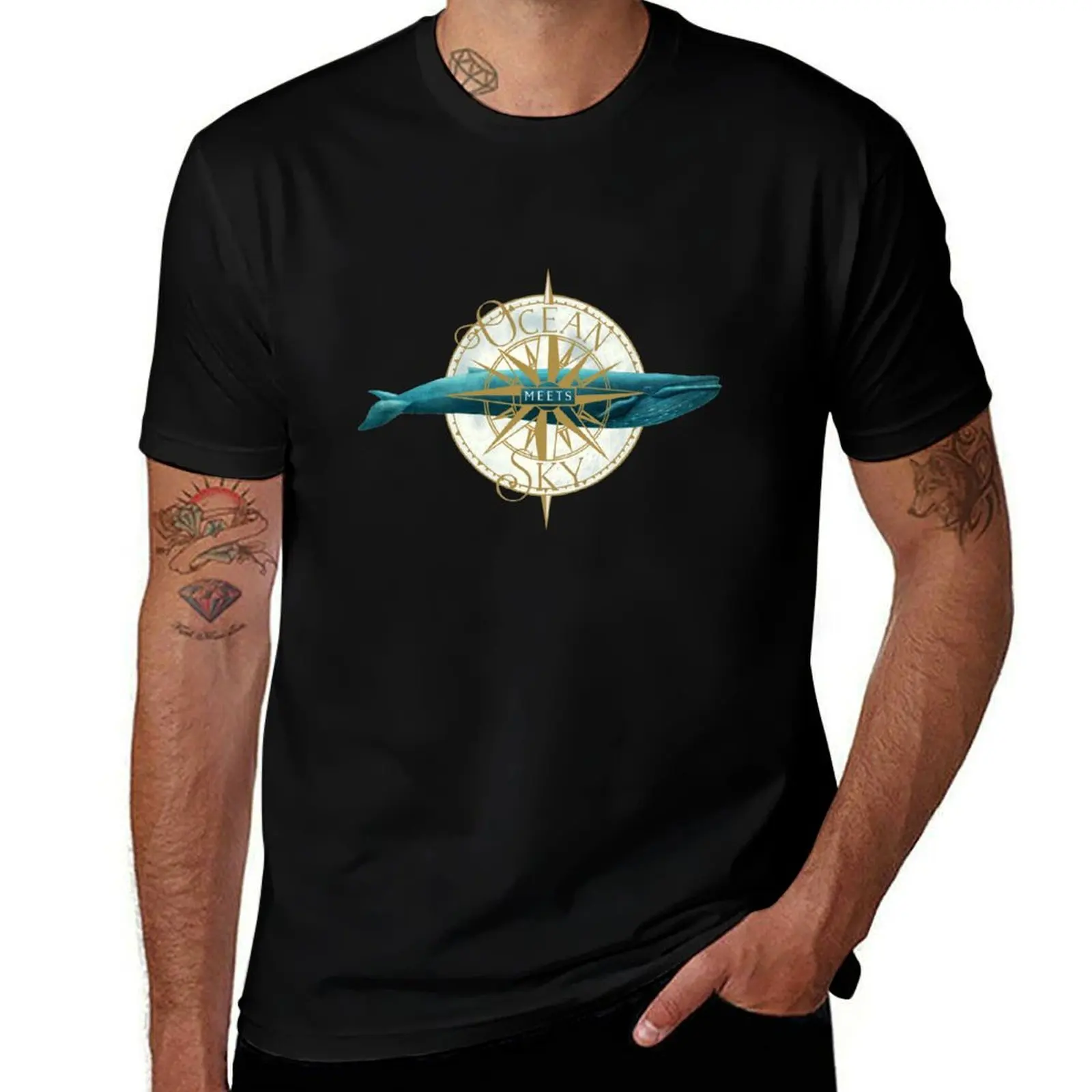 Ocean Meets Sky - Title - option T-Shirt Quick Dry Sports Short Sleeve Tee