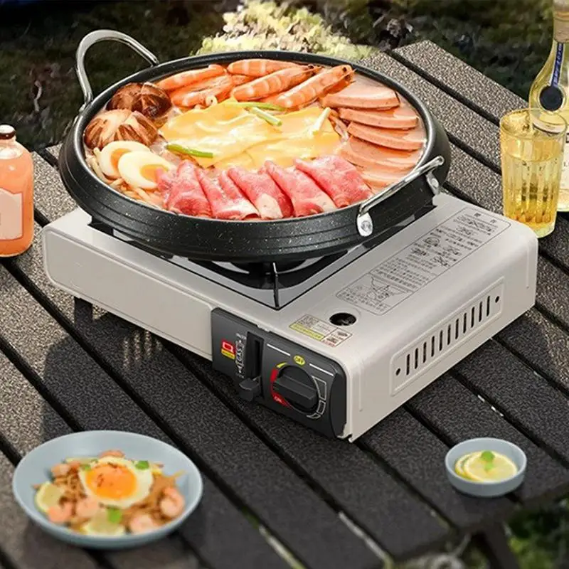 

Mini Camping Gas Stove Automatic Ignition Powerful Burner Outdoor Portable Cassette Burner for Picnic Hiking Trekking