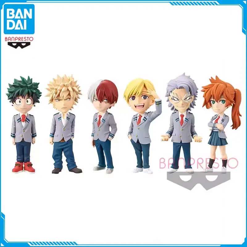 Bandai Original WCF My Hero Academia Vol.4 Todoroki Shoto Midoriya Izuku School Uniforms Full Set Action Figure Model Gifts