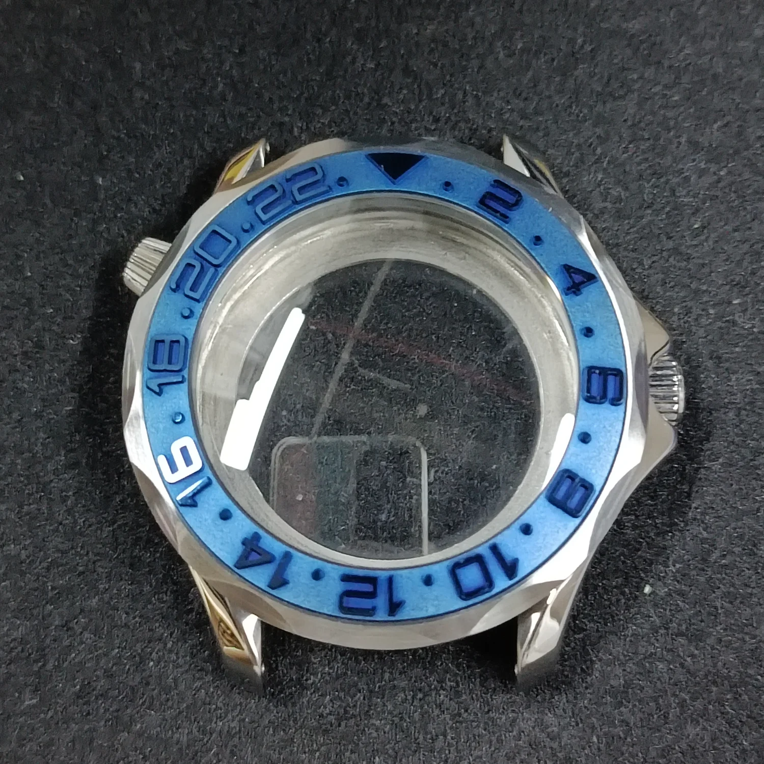 

42mm GMT Case Stainless Steel Sapphire Crystal Case Fit NH34 NH35 NH36 NH70 Automtaic Movement Waterproof Transparent Back