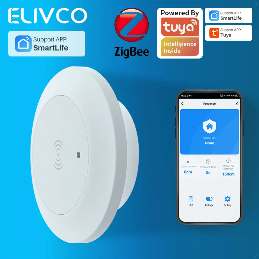 

Tuya ZigBee 24GHz MmWave Radar Detector Smart Human Presence Sensor With Illumination Detector Support Light Switch 95~250V