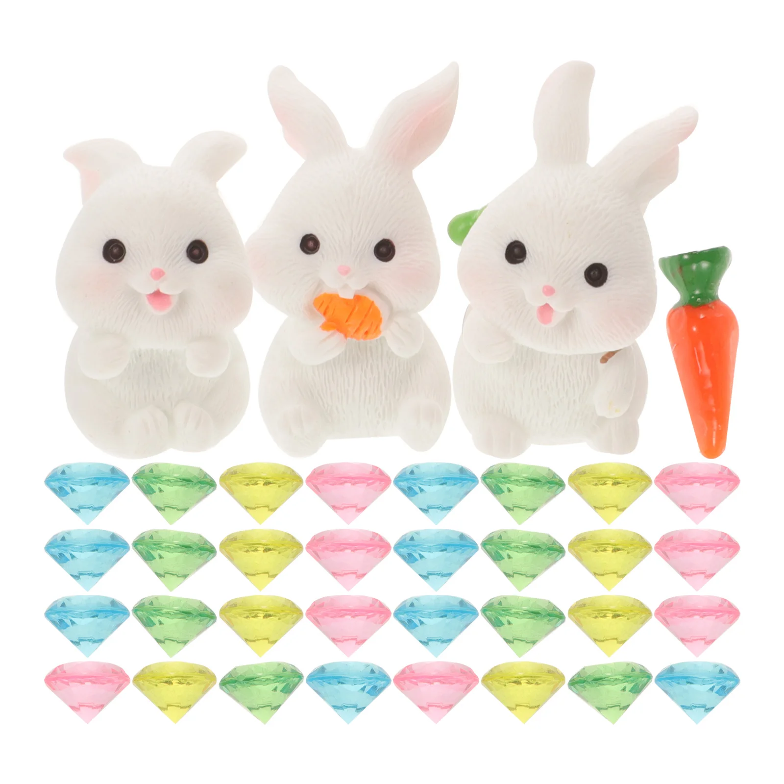 

1Set Miniature Bunny Vase Insert Resin Plastic Decor for Indoor Outdoor Garden Lawn Easter Display Decoration