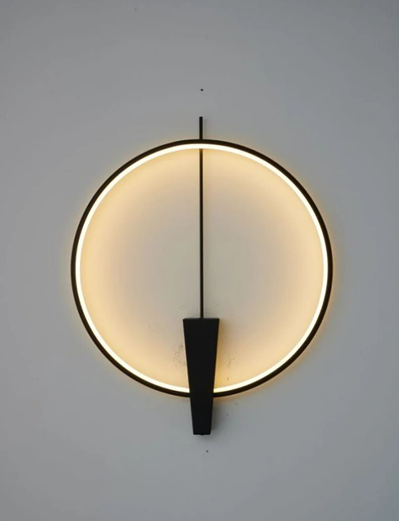 Aluminium Ring Wall Lamp 3000K White Black Without Plants