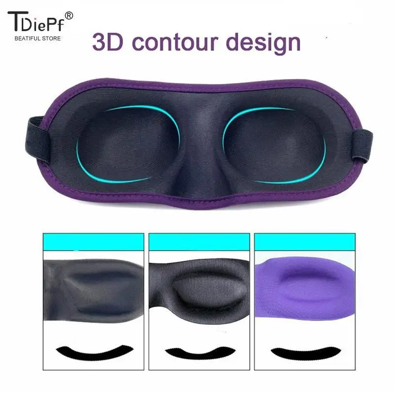 1Pc 3D Eye Masks Travel Sleep Soft Natural Padded Shade Cover Rest Relax Eye Patch For Women Men 3D Sleeping Blindfold Eye Mask