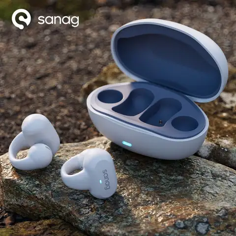 AliExpress Collection Sanag Z50s 오픈 이어 공기 전도 TWS 이어폰, 블루투스 무선 헤드폰, 파노라마 사운드, 스포츠 방수 이어 클립 이어버드