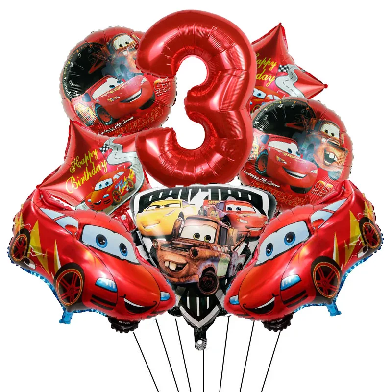 8 قطعة البرق ماكوين احباط بالونات الهيليوم مجموعة أرقام 1-9 سنة استحمام الطفل الاطفال سباق السيارات تحت عنوان حفلة عيد ميلاد الديكور