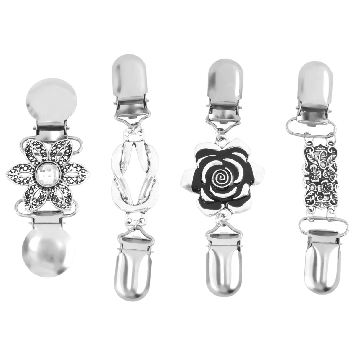 ABQR 4 Pezzi Clip per Scialle per Maglione Vintage Clip per Colletto per Cardigan retrò Clip per Spilla per Camicia per Donne e Ragazze che Indossano