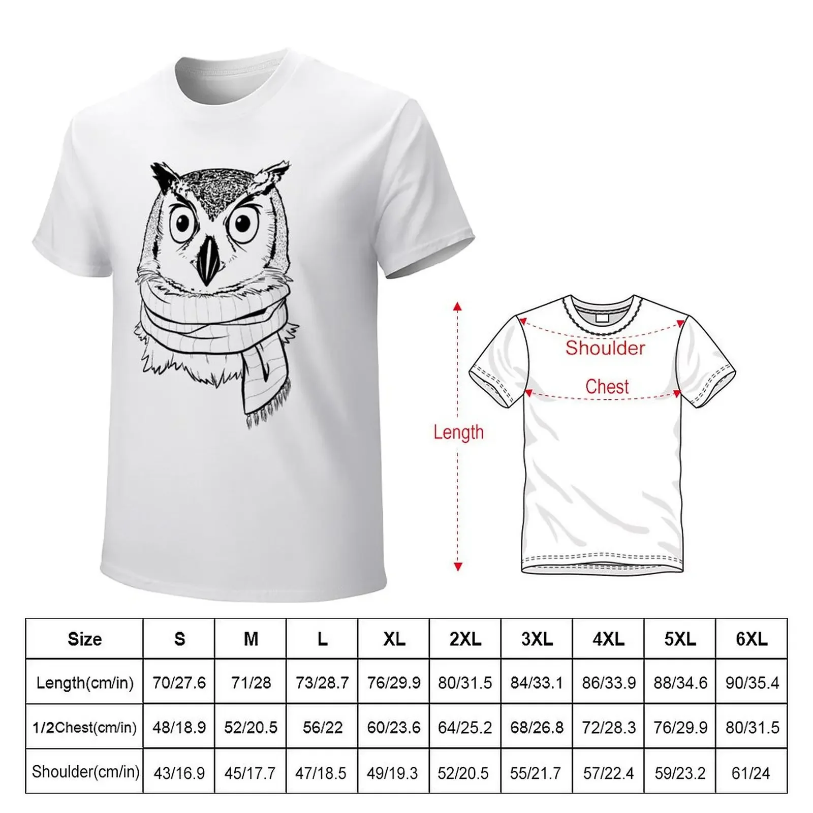 Great Horned Owl Wearing a Scarf in Winter T-Shirt summer tops custom shirt anime heavyweight t shirts for men