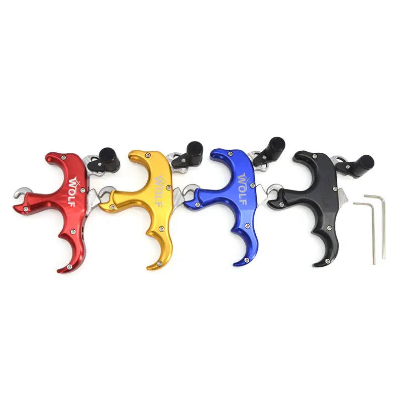 Handheld archery Compound Bow Release Colorful Automatic 3 finger Release for archery bow shooting