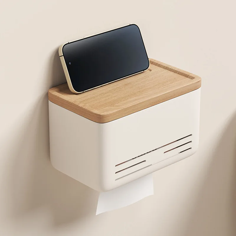 

No Punching Waterproof Toilet Paper Placement Box Carton Shelf Toilet Tissue Box Wall Mounted