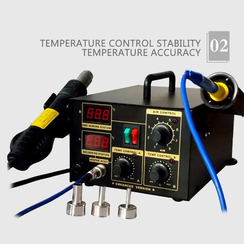 Hot Air Gun Desoldering Station Digital Display 2 In 1 Air Gun Dual Purpose Soldering Station DKT-925D