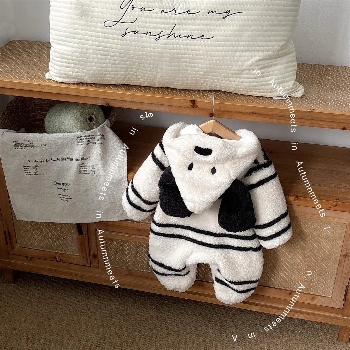 Baby's Winter New Cute Puppy Jumpsuit Autumn Cartoon Plush Outerwear For Babies