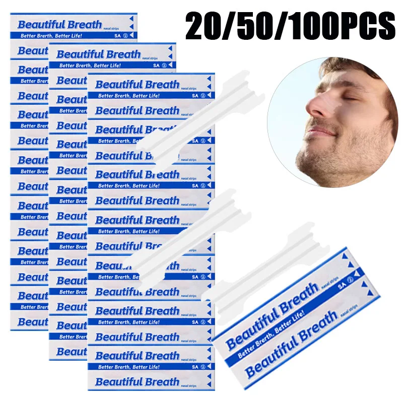 

20/50/100PCS Transparent Breath Nasal Strips 2 Supports Stop Snoring Right Aid Nose Patch Good Sleeping Patch Better Breathing