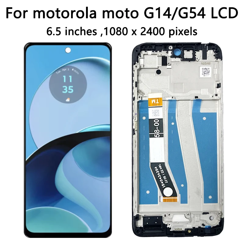 6.5\'\' AAA Quality 120Hz For Motorola Moto G14 PAYF0010IN LCD Display Touch Screen Digitizer For Moto G54 XT-2343-1 LCD Frame