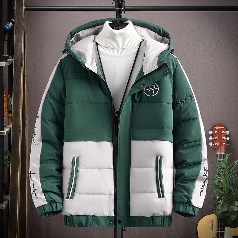 2024 Autumn/Winter New Fashion Trend Thick Warm Hooded Cotton-Padded Jacket Men's Casual Loose Large Size High Quality Coat 3XL