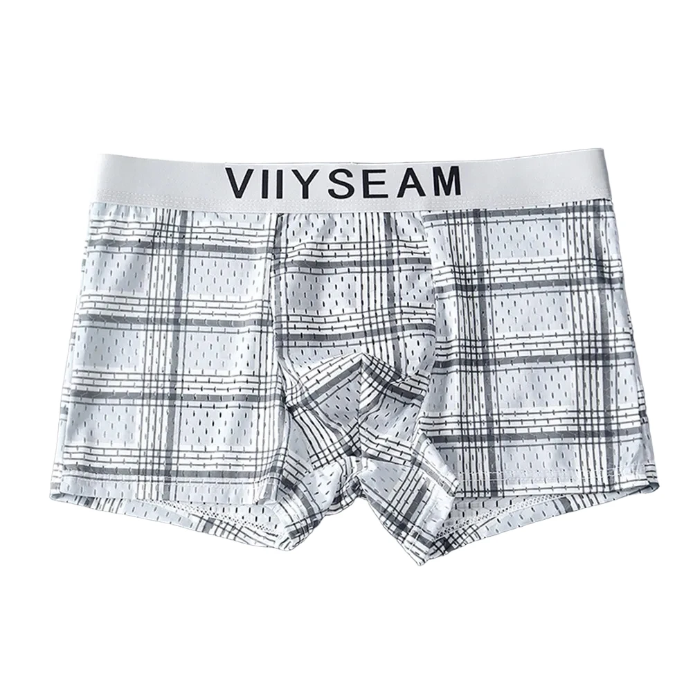 

For Daily Wear Classic Style Underwear Breathable Trunks Casual Wear Underwear For Men Dark Blue Breathable Mesh Underwear