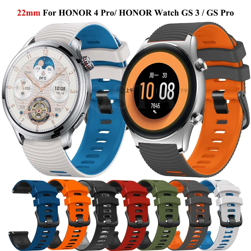 Горячий силиконовый ремешок 22 мм для Honor 4 Pro Magic Watch 2 46 мм GS Pro GS 3i GS3 mart Сменный браслет для часов Браслет Ремень