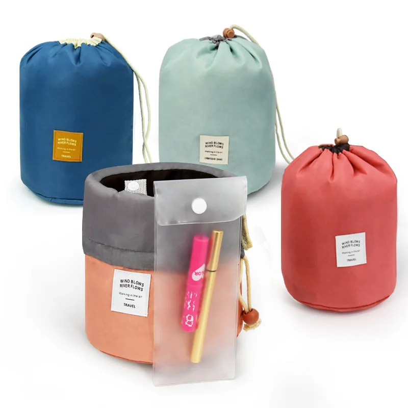 Nylon cloth cosmetics storage large capacity multi-function drawstring bundle mouth storage cosmetic bag