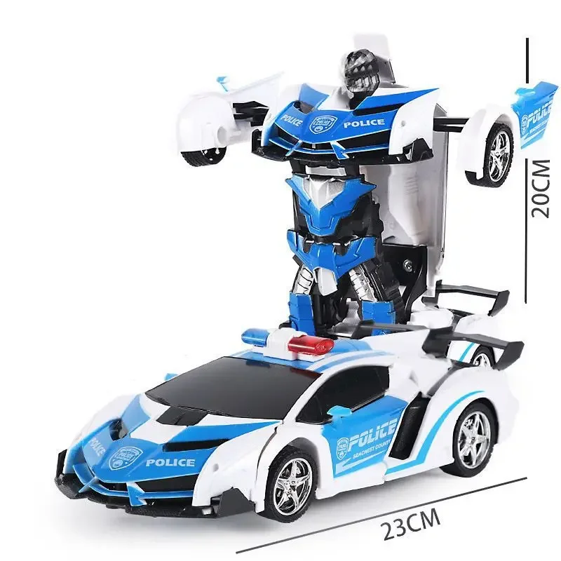 2-in-1 RC Transformierendes Roboterauto Spielzeug für Kinder Jungen, Mini-Fernbedienungs-Verformungs-Rennwagen mit Lichtern und Sound, STEM-Geschenk