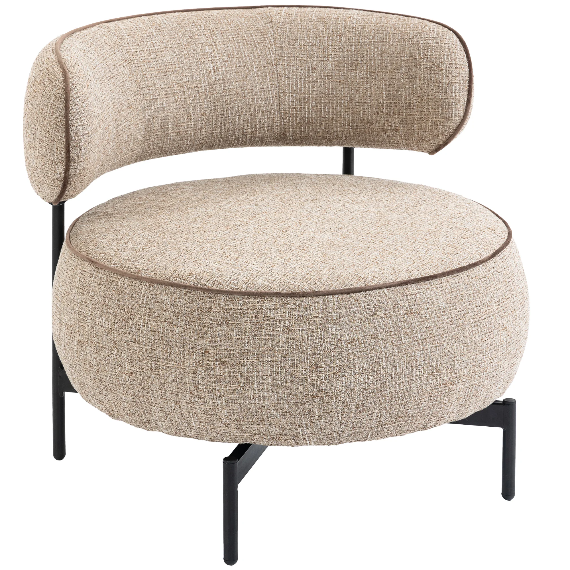 HOMCOM Butaca de Salón con Asiento Giratorio, Sillón de Salón, Tapizado en Lino, con Asiento Amplio, Acolchado Grueso