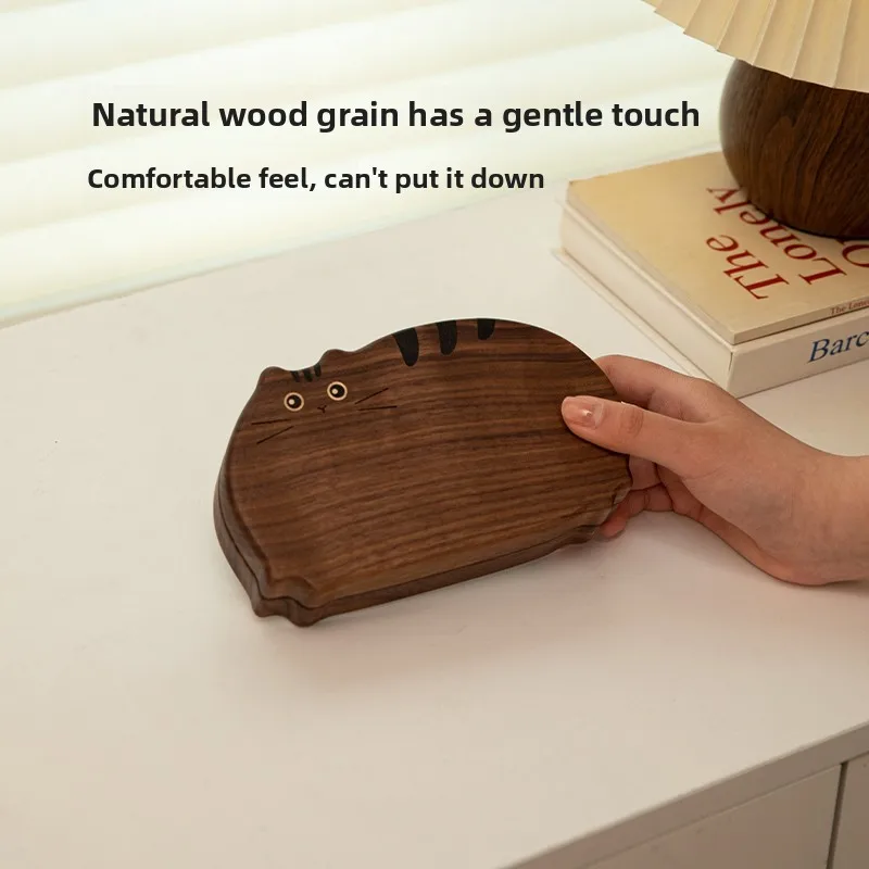 

Cat Jewelry Box Wood Portable Small Necklace Storage Box