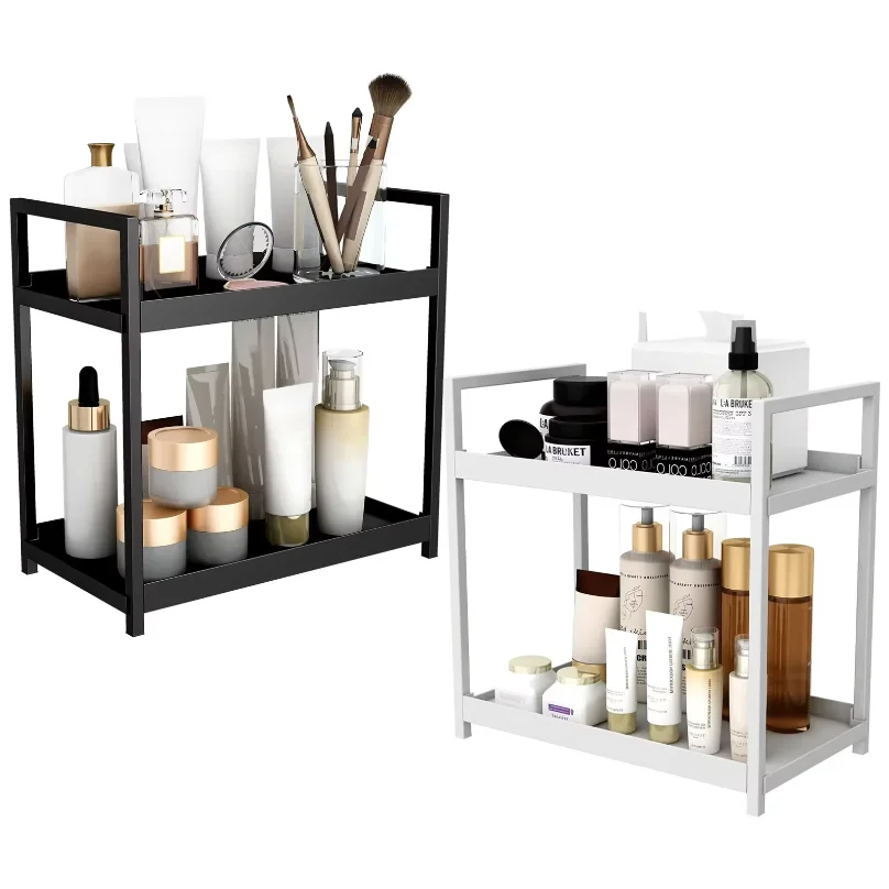 Two-Tier Sliding Under-Sink Organiser with Hooks