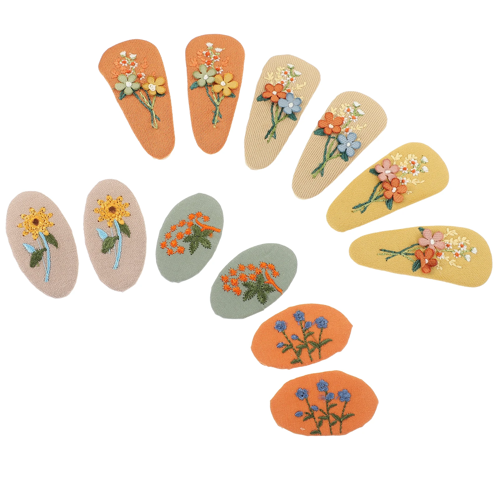 

6 Pairs Embroidered Hair Clips Cute Kids Accessories Lovely Girls Barrettes Cartoon Hairpins For Toddler Little Girl Party