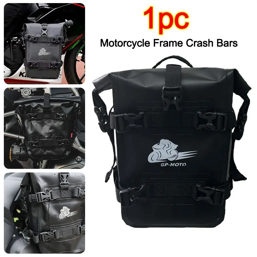 

PVC Motorcycle Bumper Bag Waterproof Black Motorcycle Frame Crash Bars Large Capacity Scratch proof Protective Bar Side Bag