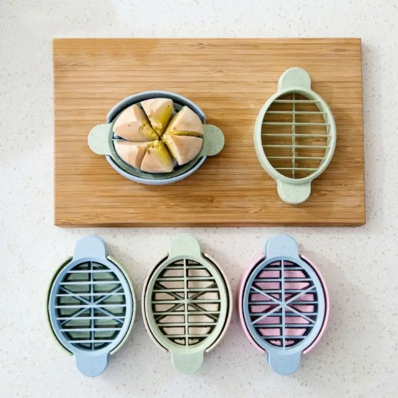 M12K-قطاعة البيض البيضاوية الصغيرة، قطاعة البيض العملية، ألوان مختلفة 3 في 1، مجموعة تقطيع البيض والفطر والطماطم