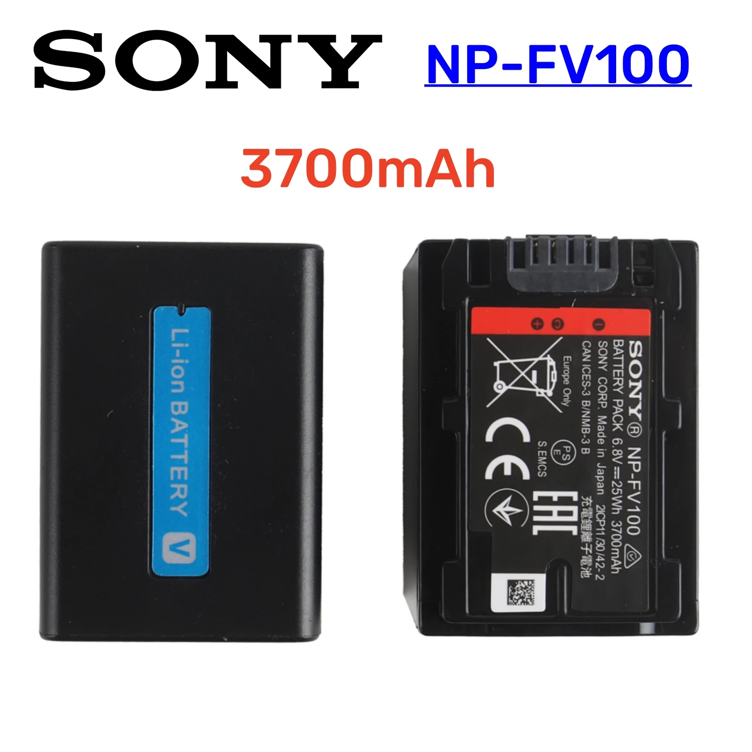 Original NP-FV100 NP FV100 Battery for Sony NP-FV70 NP-FV90 FV120 HDR-SR68 DCR-SX85 DCR-S HDR-CX105 CX110 Camera 3700mAh