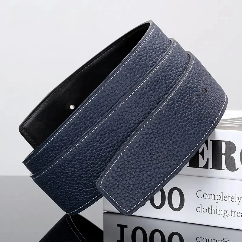 Luxury belt ultra-thin pointed belt headless men and women first layer cowhide buckle replacement belt buckleless 3.2/3.8mm