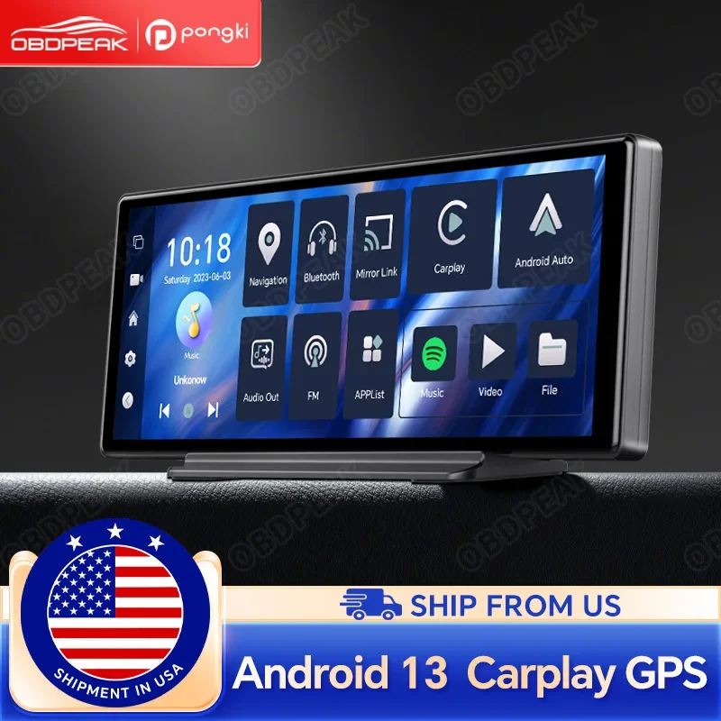 (US Stock) T30 10.26 AI Screen Dash Cam Android 13 Carplay Android AUTO 5G WIFI GPS Navigation Rearview Mirror Video Recorder