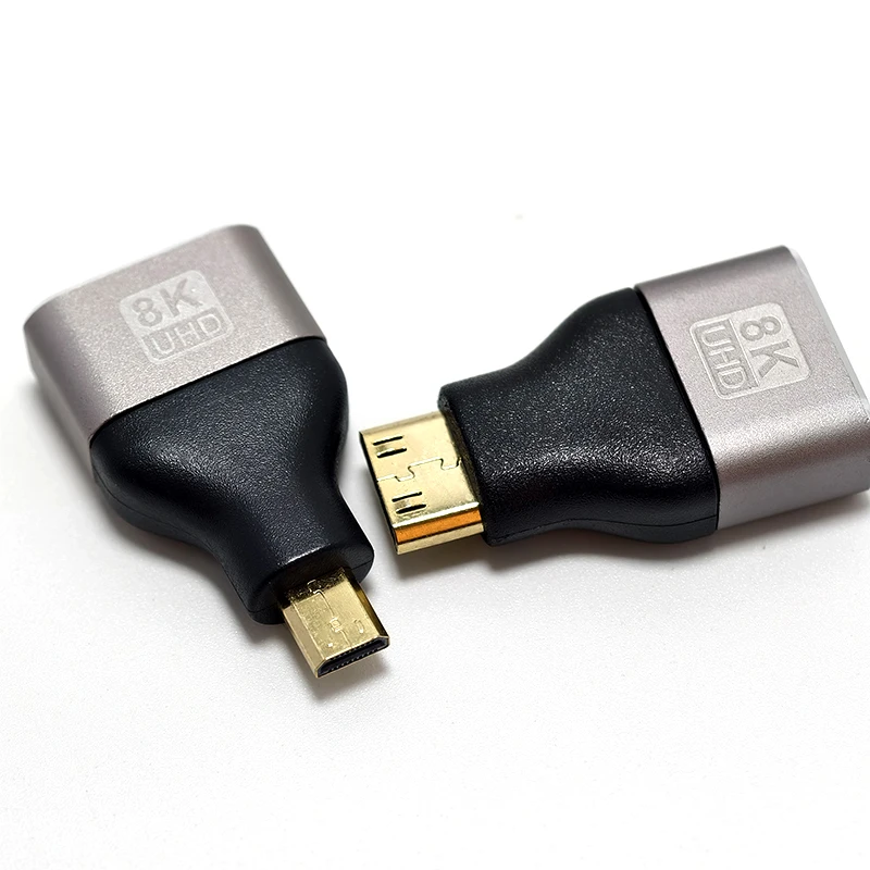 Female To Male HD Adapter Mini Female To Male Adapter Converter 8K For Mini PC HDTV HD Camera Compatible Converter Accessories