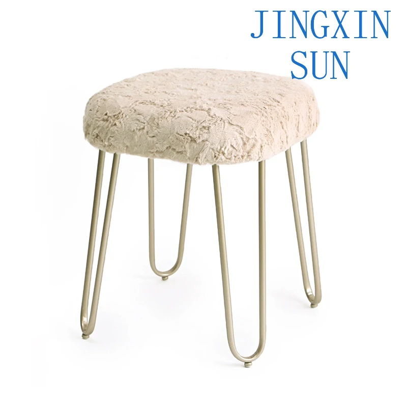 Nova Living cream style makeup stool fashion American modern simple bedroom wrought iron ins light luxury dressing stool