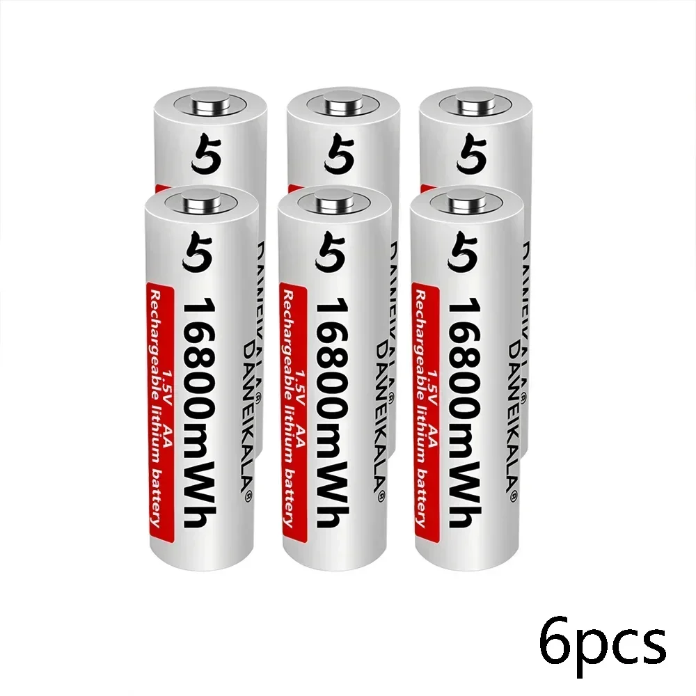 AA-batterij 1,5 V Li-ion AA oplaadbare batterijen Hoge capaciteit 16800 mWh voor afstandsbediening Speelgoedbatterij Licht Snel opladen