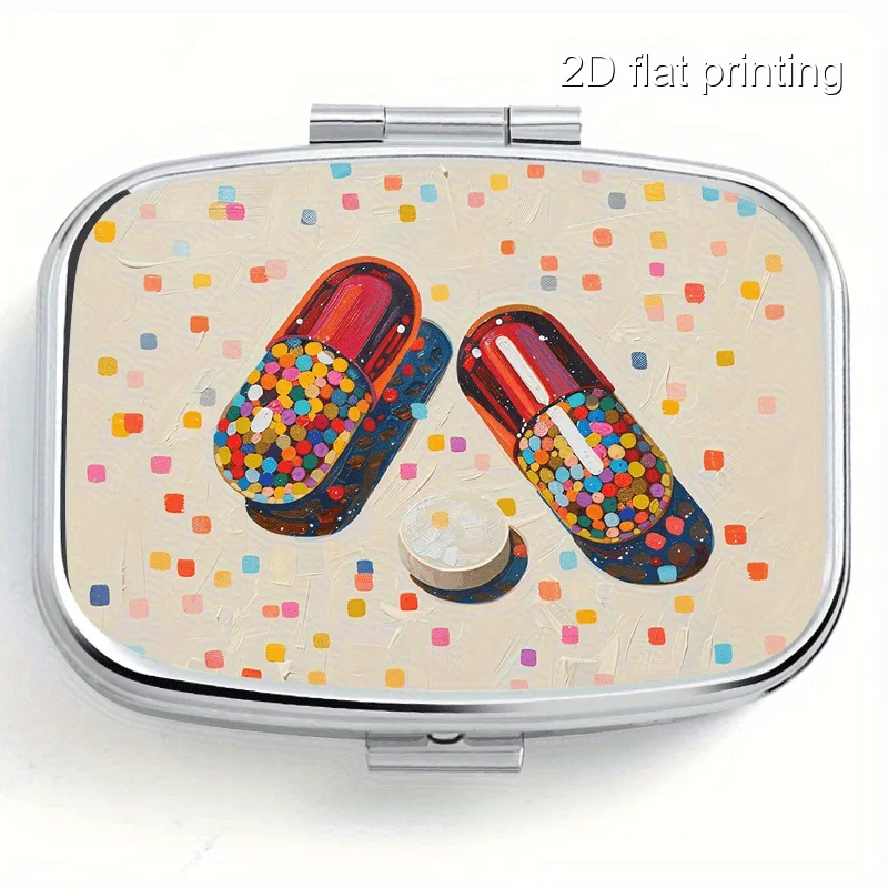 1PCS printed square box, two-compartment mini portable sealed box, multi-compartment storage, portable one-day small box. It can be used as a gift for birthdays, parties, anniversaries, Christmas, and Halloween. It is an ideal gift for family, friends, partners, and girlfriends