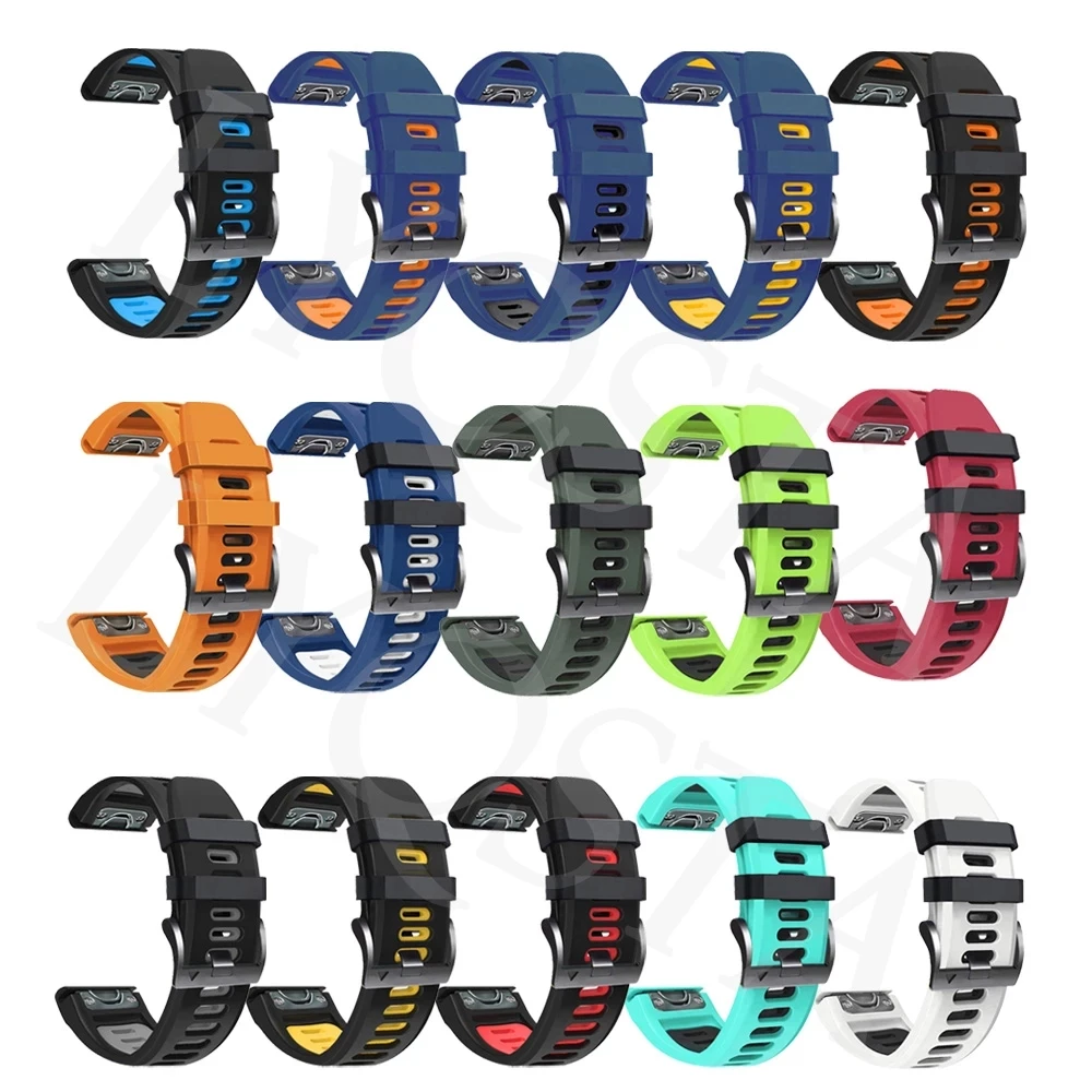 22 26mm Watch Bands For Garmin 955 945 Silicone Watchband Epix Gen 2 Fenix 7X 7 6X 6 Pro 5X 5 Plus 3 3HR QuickFit Strap Bracelet