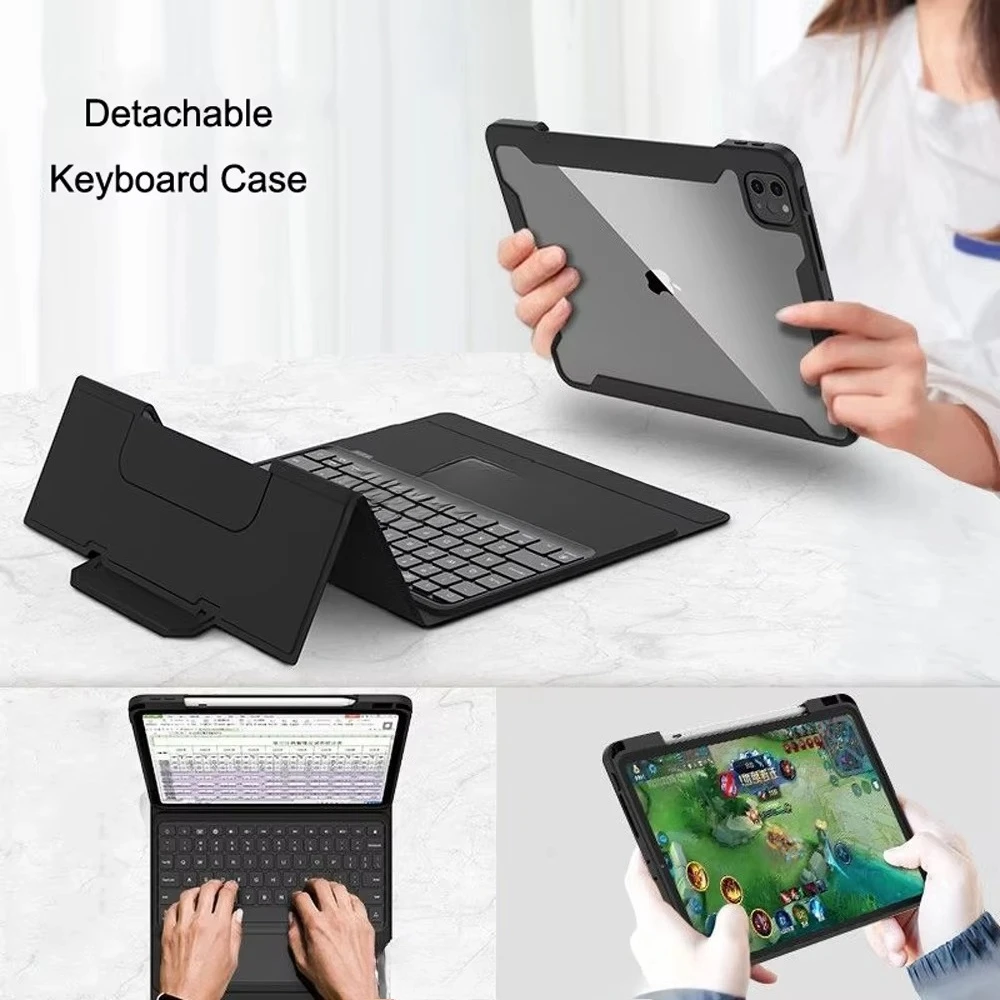 Wholesales Custom Touchpad Backlit Keyboard Case for iPad 9th Generation 10.2/10.5/10.9/11/12.9 Inch Magnetic Keyboard Case\"