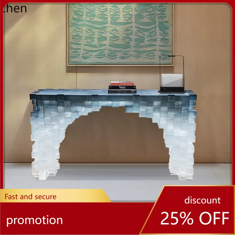 HXL simple modern entrance entrance desk against the wall long table acrylic Rubik's Cube Ruijingtai villa living room table