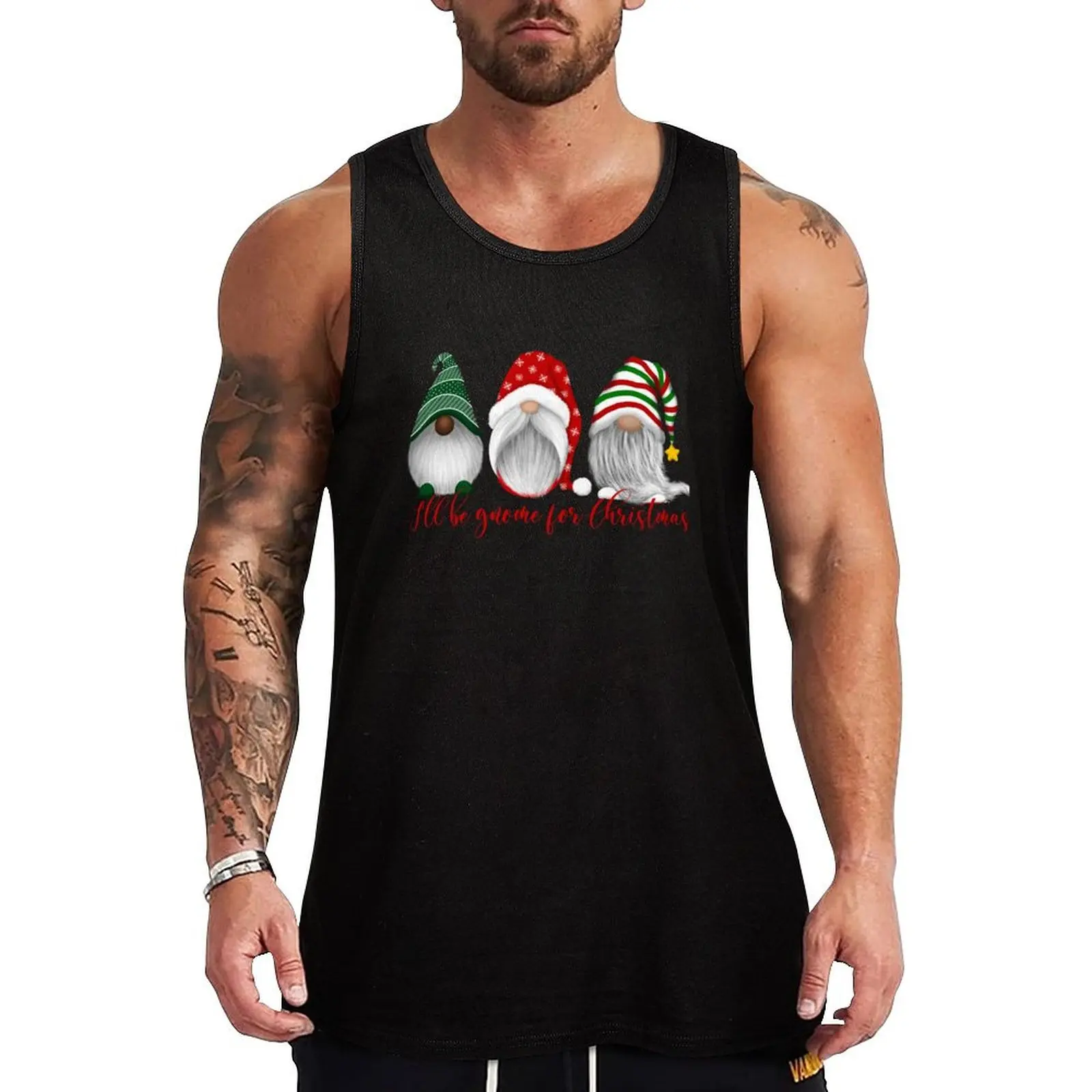 

I'll Be Gnome For Christmas Tank Top Sleeveless men gym clothing Man sleeveless shirt