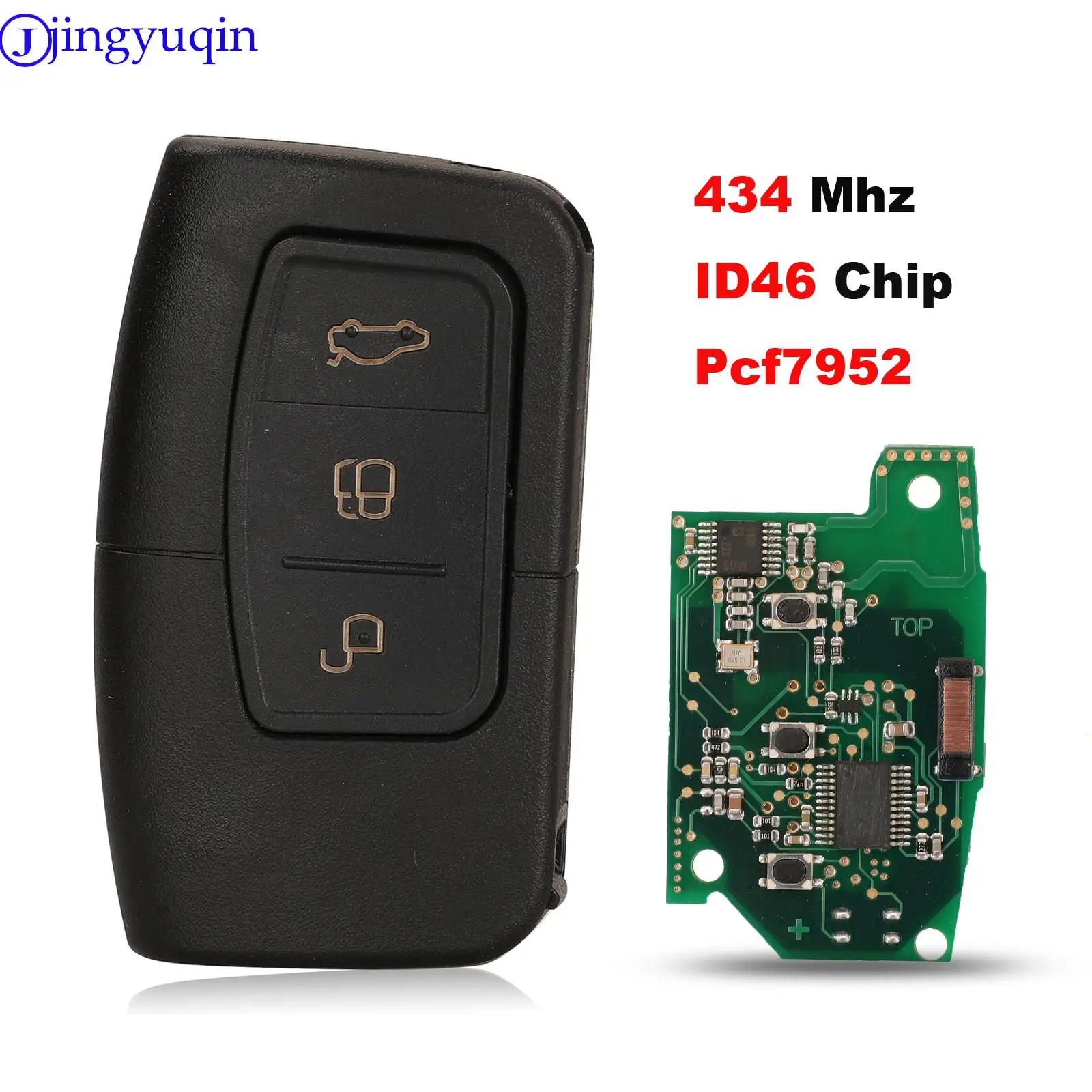 jingyuqin Remote 434 Mhz ID46 Chip PCf7952 3b Car Key For Ford Focus Fiesta Mk7 Escape Kuga Full Key